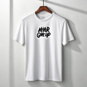 BholeShakti Never Give Up T-shirt | Round Neck | White